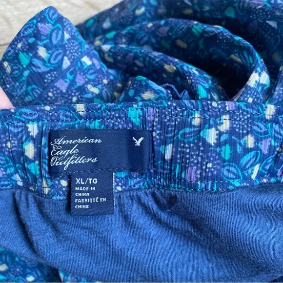 Vintage American Eagle skirt floral blue bell elastic waist XL - Picture 6 of 9